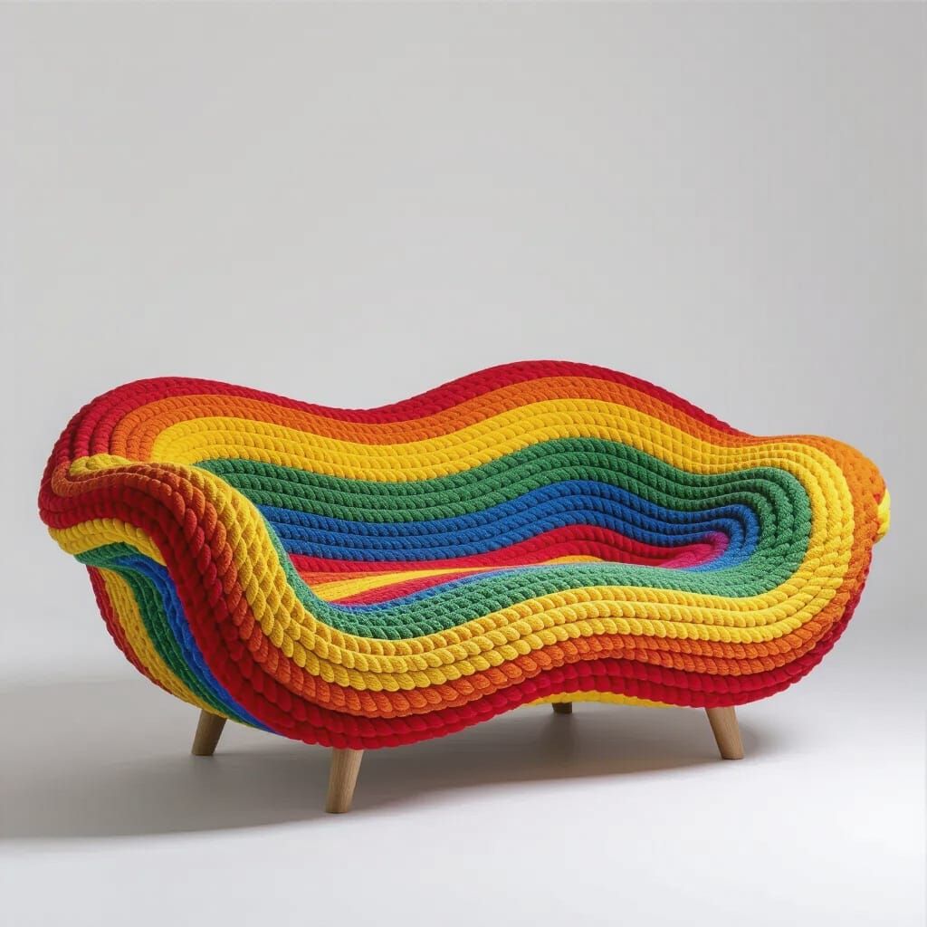 Rainbow Rope Sofa: Postmodern Photography