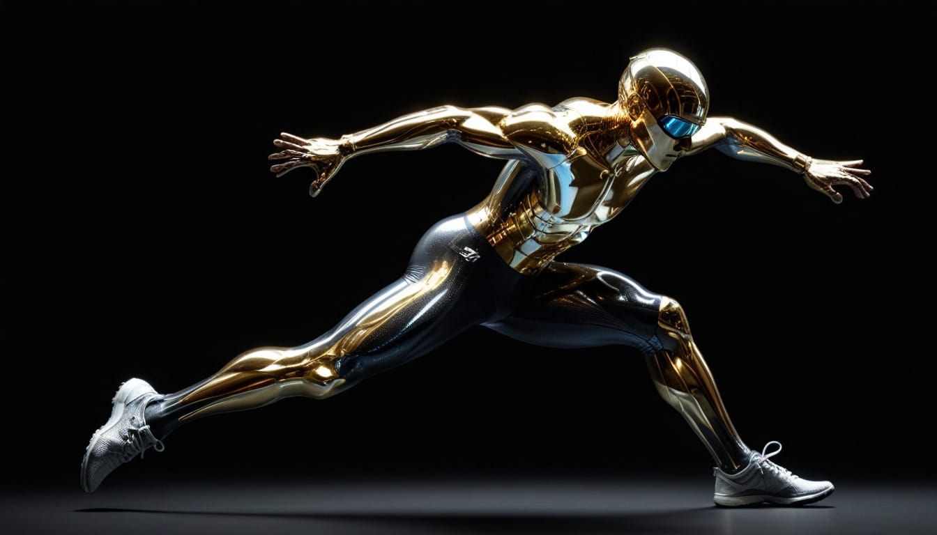 Hyperrealistic Champion Athlete in Motion