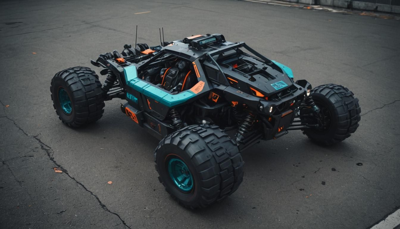Cyberpunk Buggy with Japanese Logos