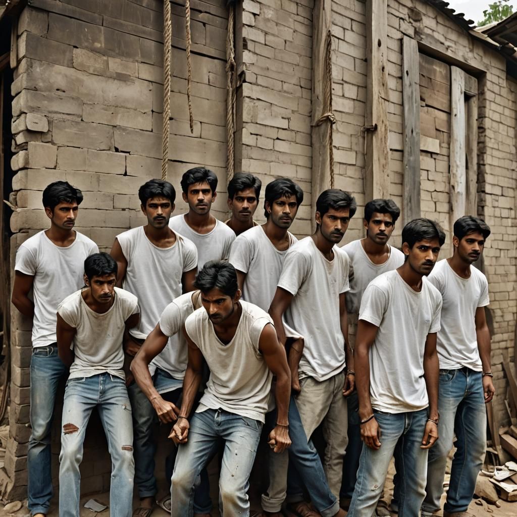 Intense Confrontation in a Dimly Lit Shed