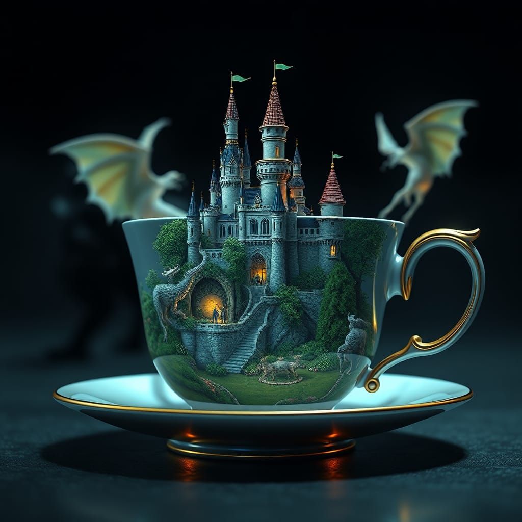 Fairytale Castle Teacup: Fantasy Concept Art