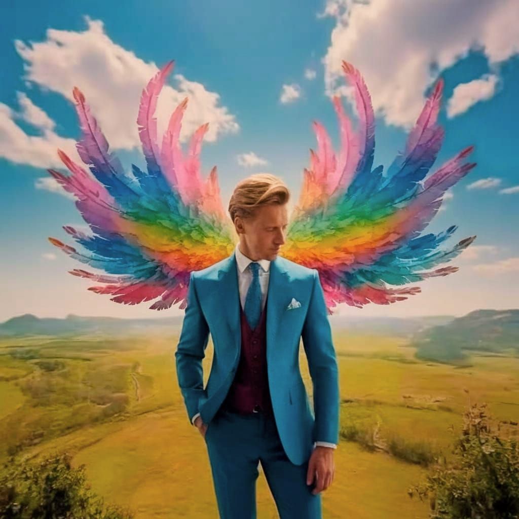 Abstract Musical Angel in Pearly Softness Style