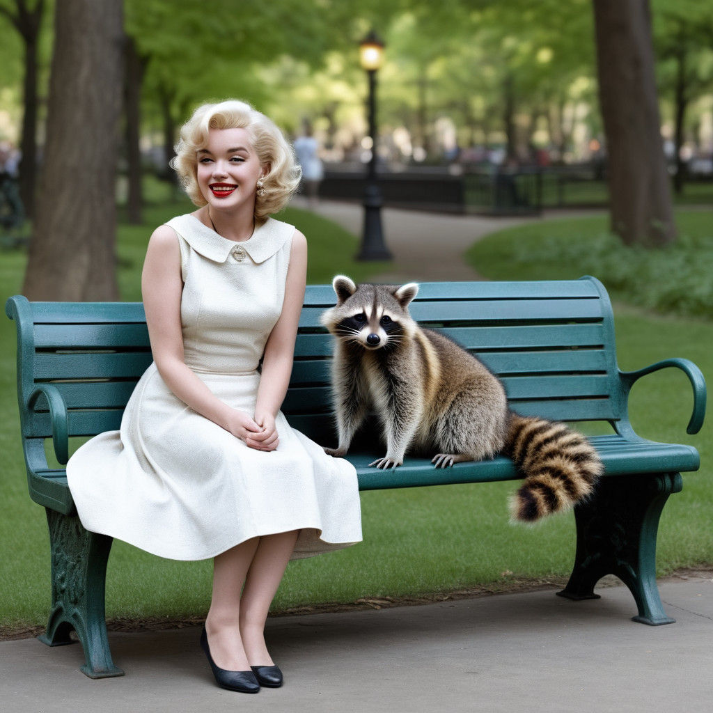 Marilyn Monroe and Gentle Raccoon Share Heartwarming Moment...