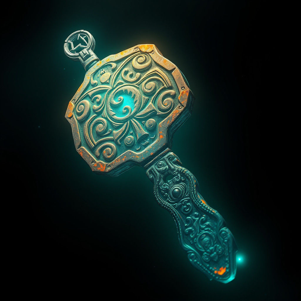 Ethereal Key Radiates Mystical Energy in Space