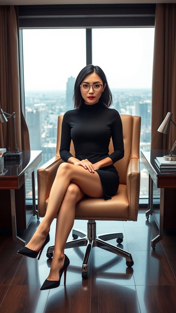 Elegant CEO Queen Reigns Over City Skyline