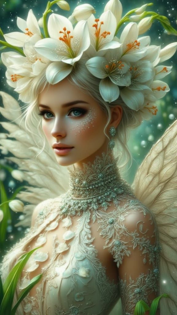Faerie Goddess of Lilies in Fairypunk Style