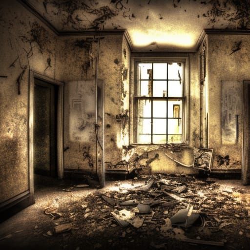 Hyperrealistic Abandoned Asylum Concept Art