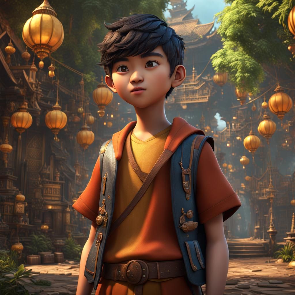 3D Cartoon Indonesian Boy Character Art