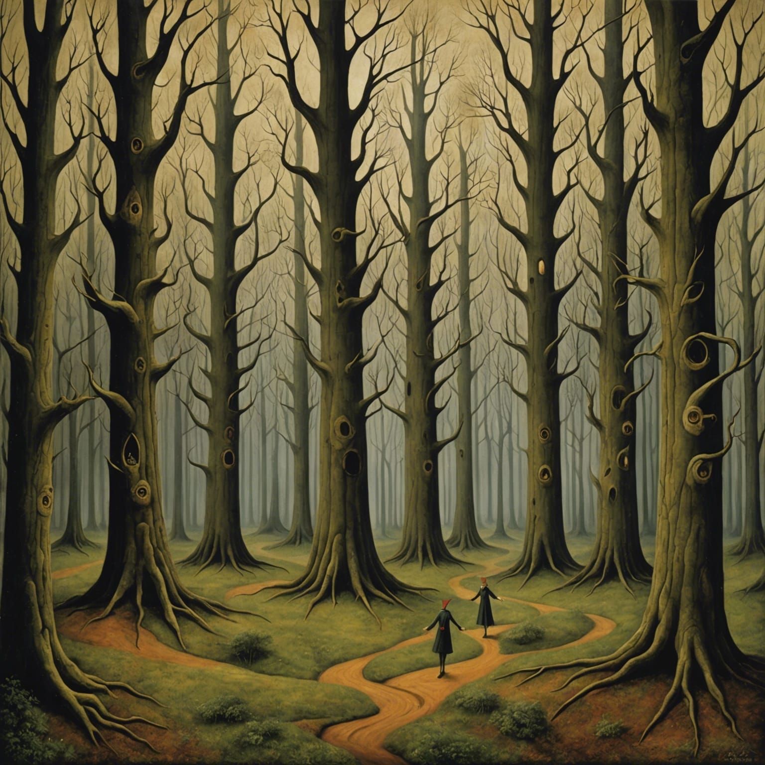 Dancing Forest in Magical Realism Style