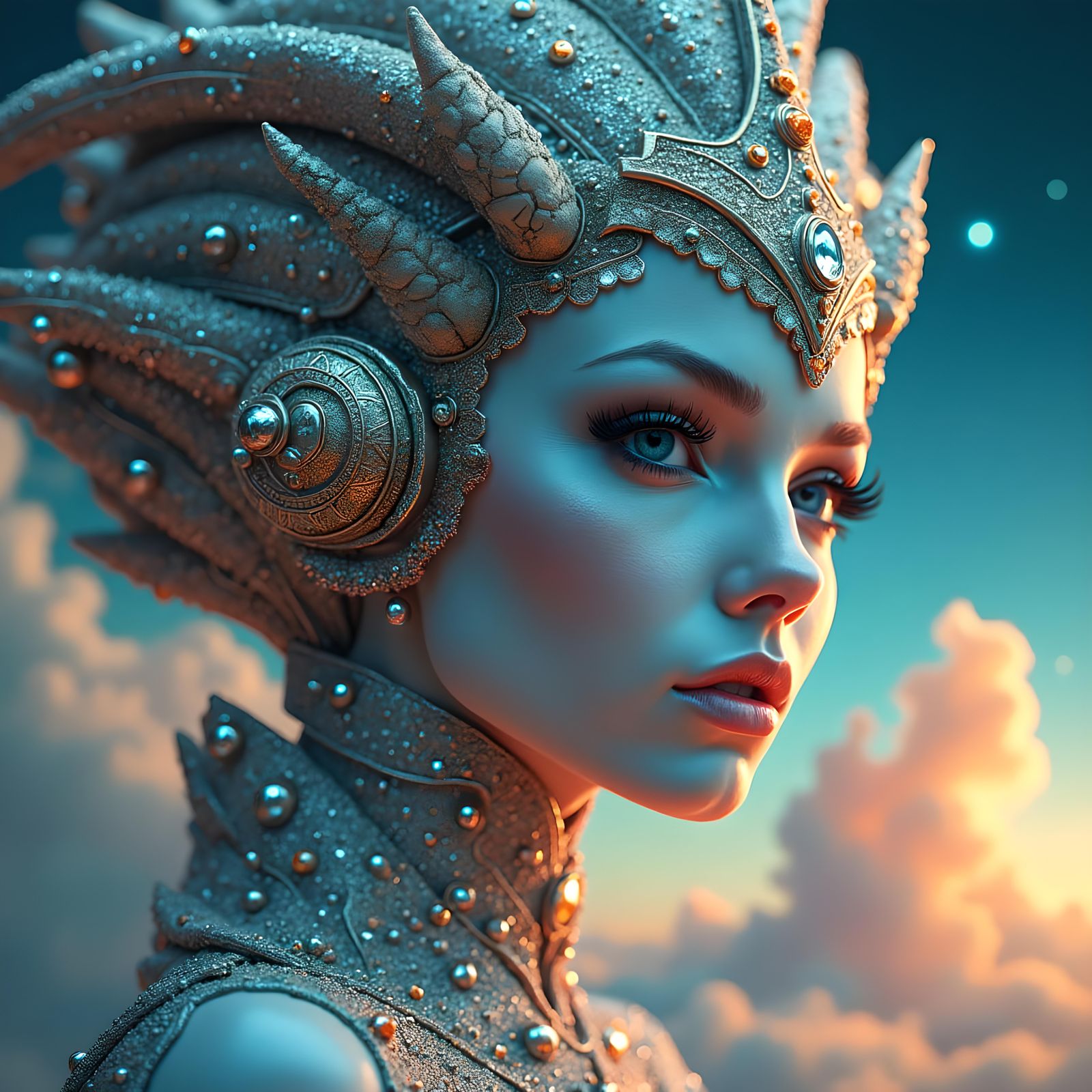 Gorgeous Alien Woman Portrait Outdoors