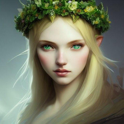 Enchanting Elf Girl Portrait in Hyperdetailed Style