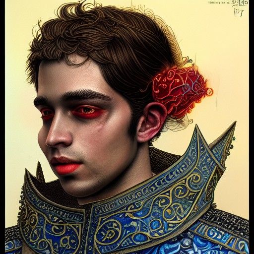 Elegant Blind Man Portrait in Fantasy Style