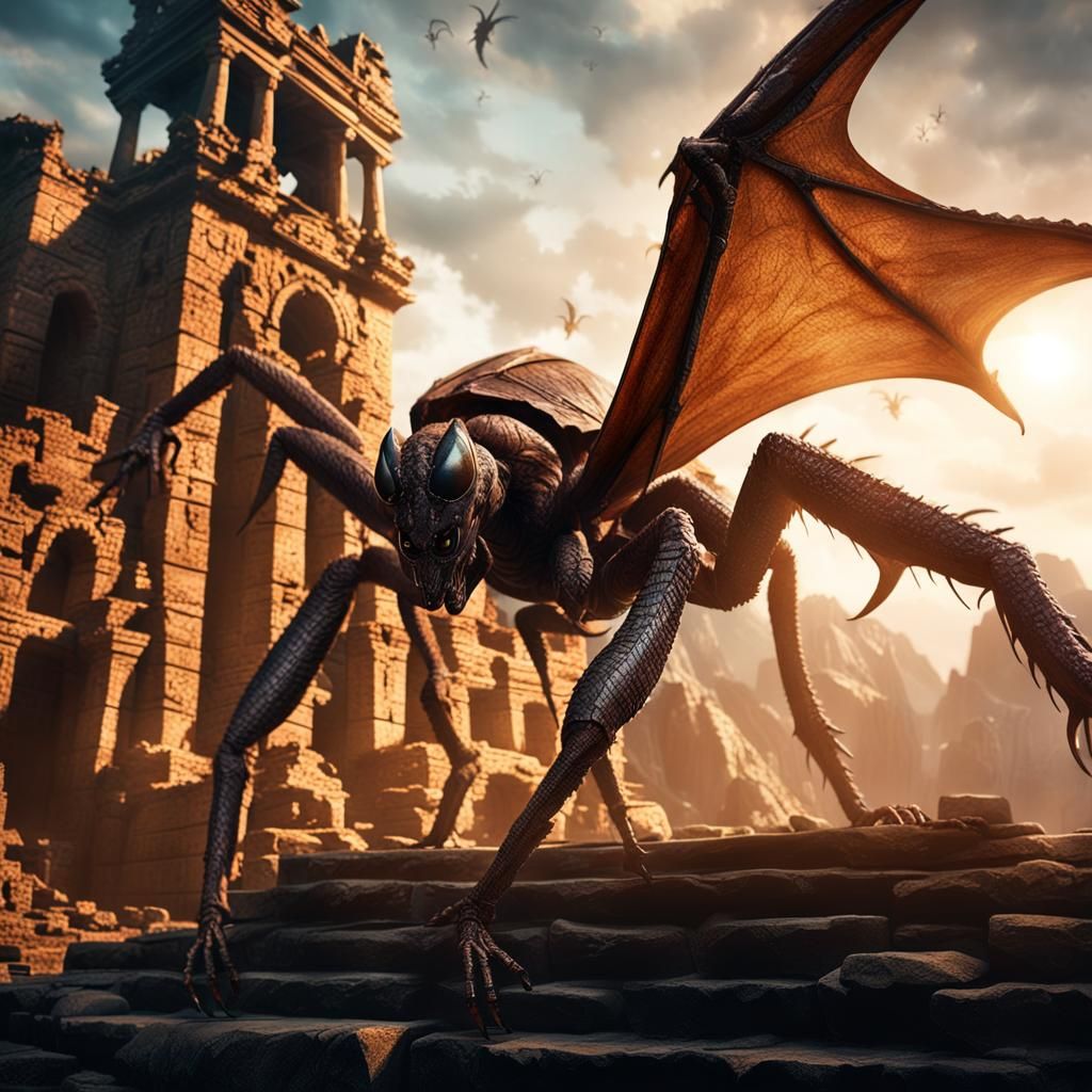 Brown Recluse Spider Dragon in Mystic Ruins