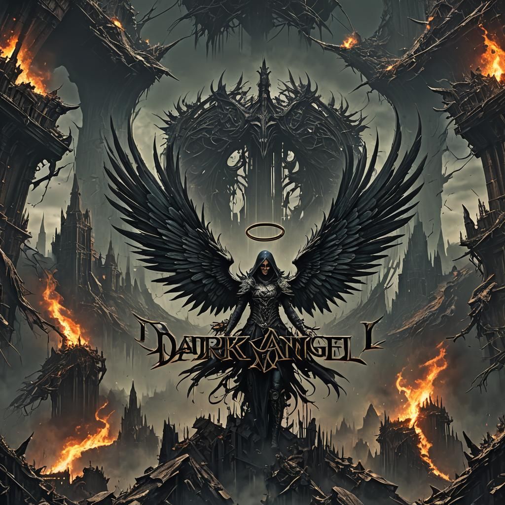 Dark Angel Black Metal Band Logo Design