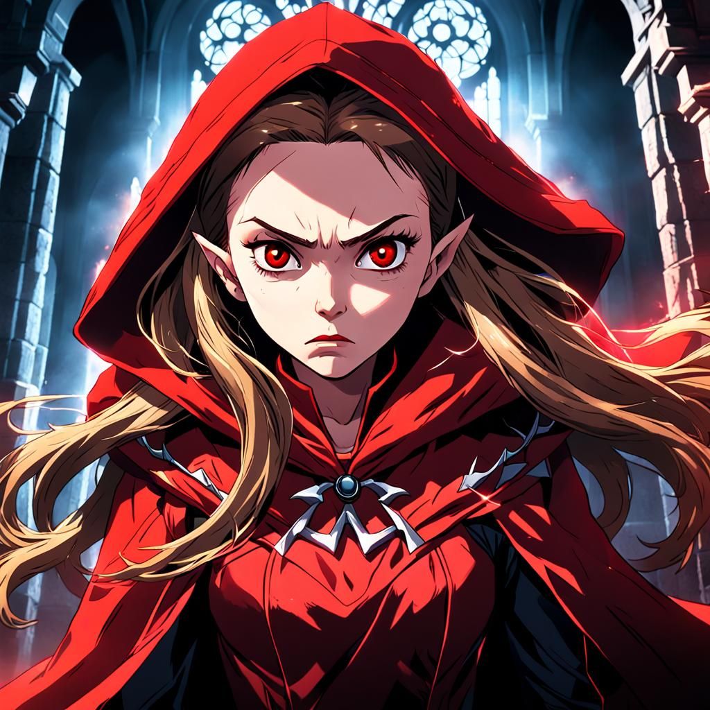 Scarlet Witch Anime Portrait in Dark Castle