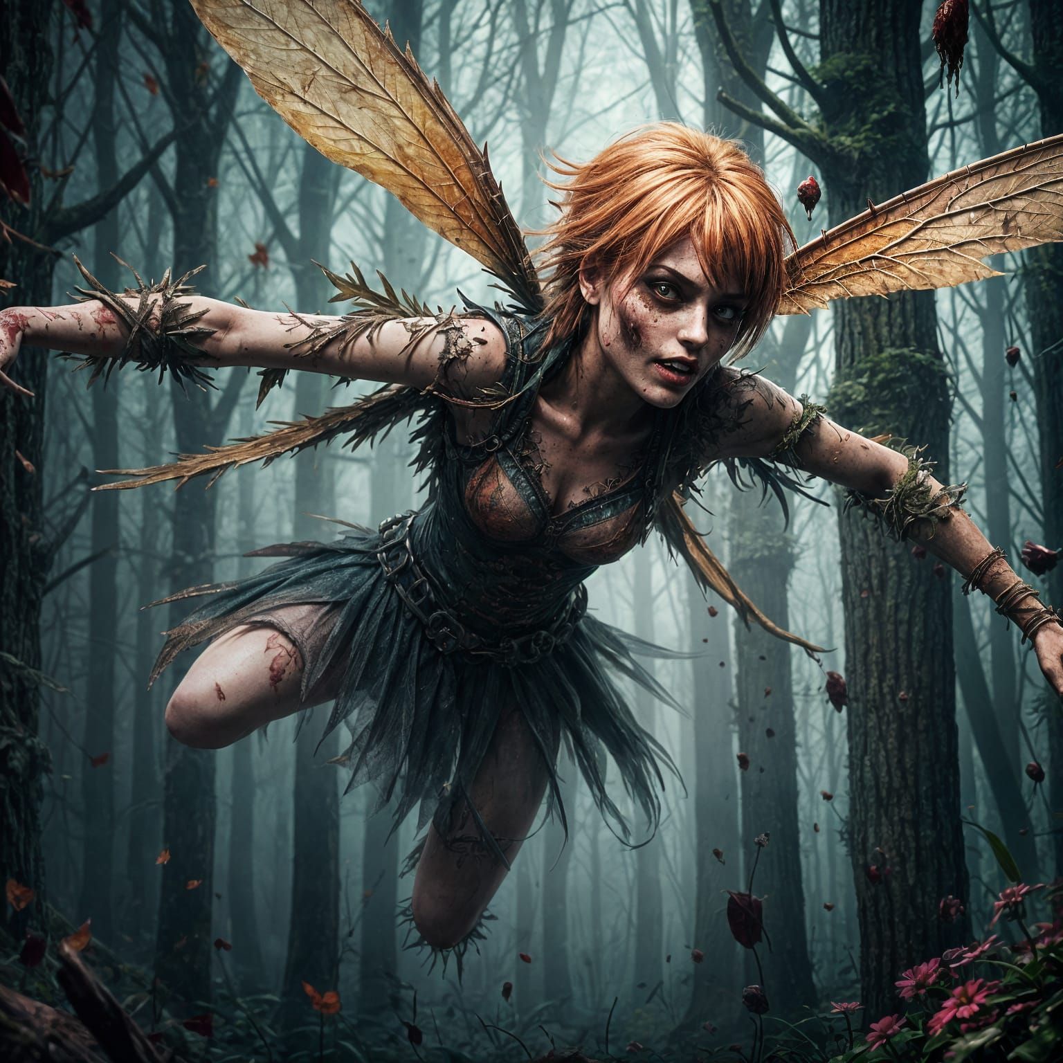 Tinkerbell Transformed into a Fantastical Zombie in Deep, Vi...
