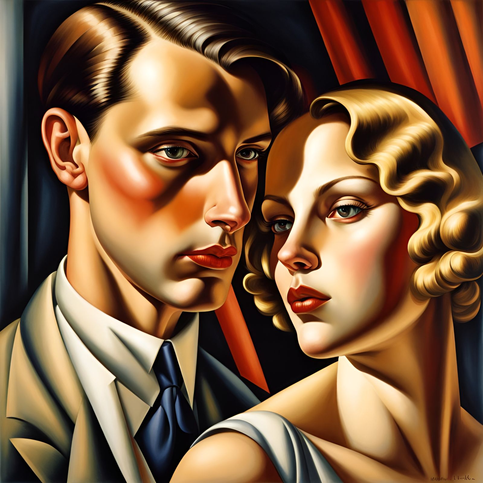 Roaring Twenties Couple in Art Deco Style