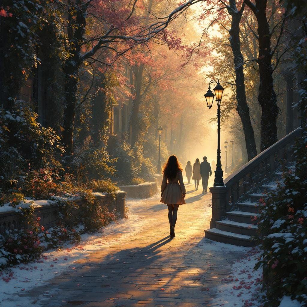 Hyperrealistic Woman in Golden Light, Romantic Ambiance