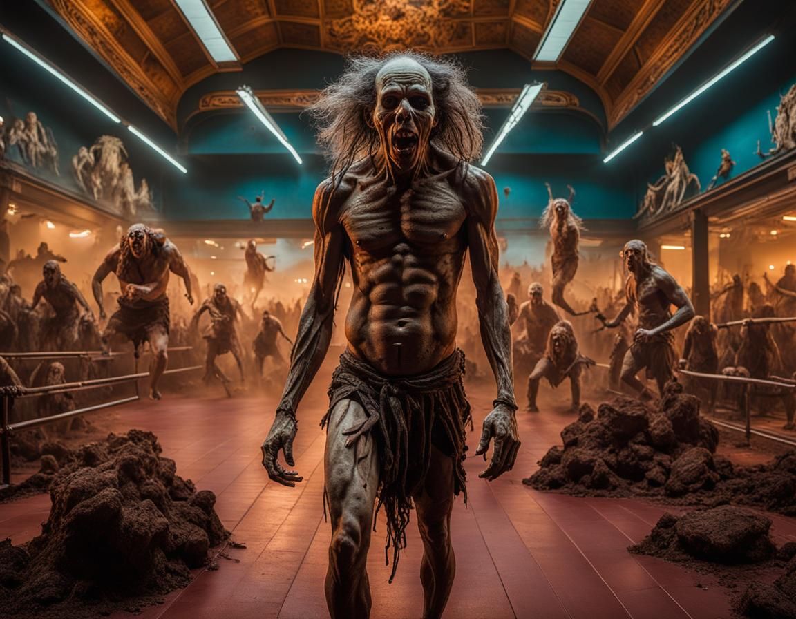 Macabre Body Horror Monster in Wastedland