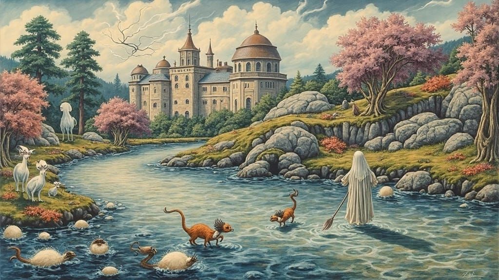 Enchanted Forest Witch Casting a Lightning Curse