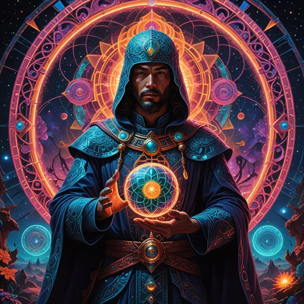 Sacred Explosive Device in Vibrant Astral Realm