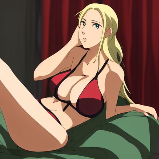 Tsunade in Lingerie: Studio Ghibli Anime Art
