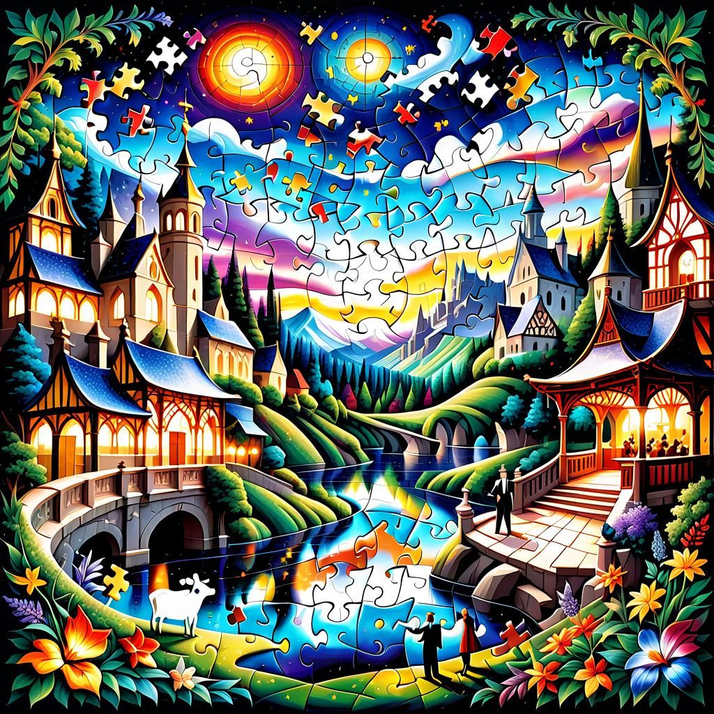 Mesmerizing Tapestry of Interconnected Jigsaw Wonders