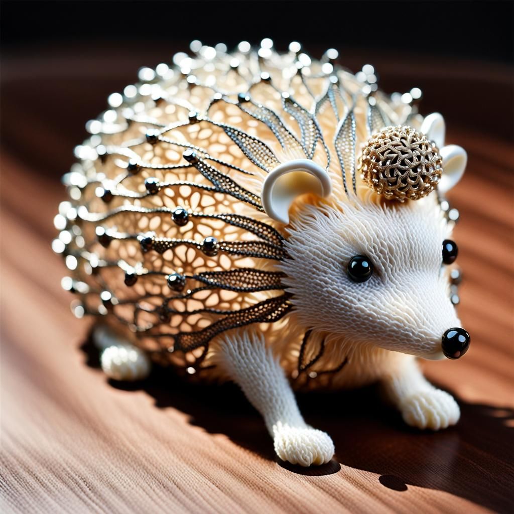 Stunning Crocheted Hedgehog in Pearlescent Hues