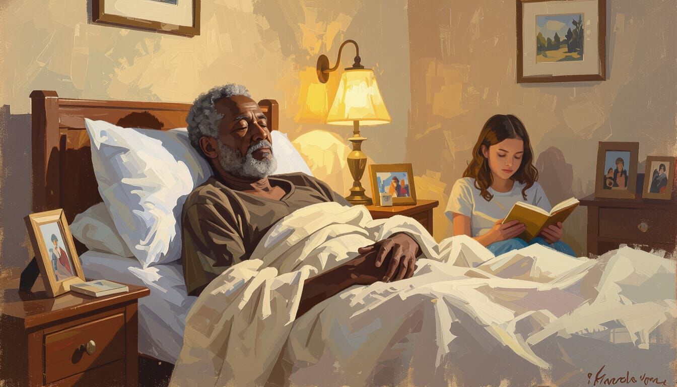 Peaceful Bedroom Scene as Impressionistic Oil Painting