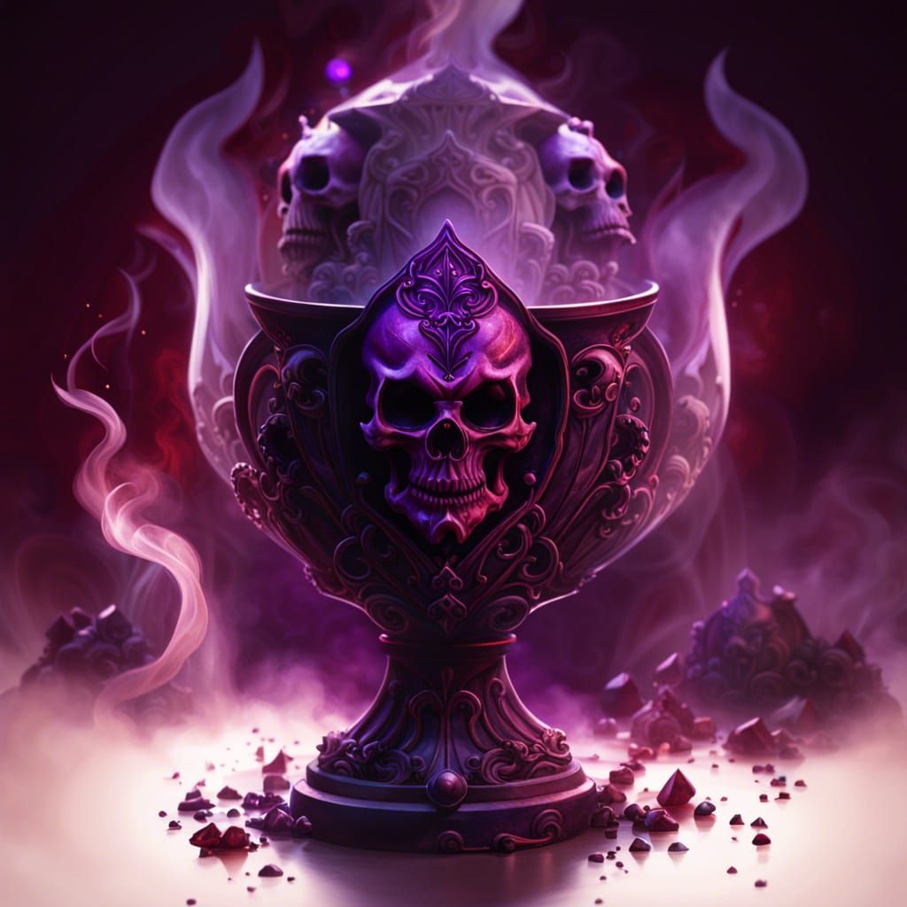 Skulls in Chalice: Dark Fantasy Masterpiece
