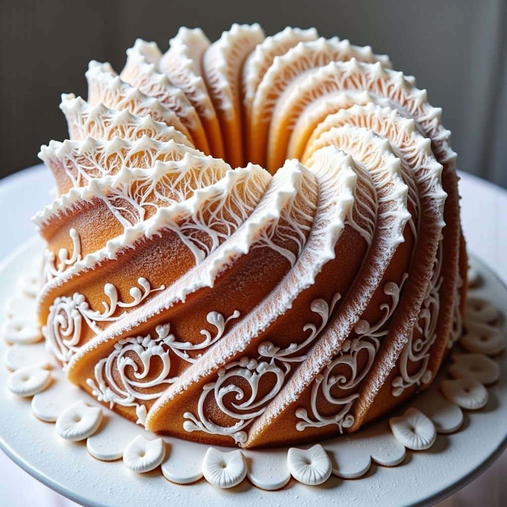 Ornate Bundt Cake with Lacy Details