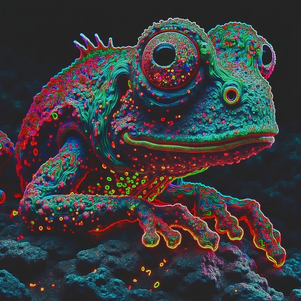 Neon Glitch Abstract Digital Art