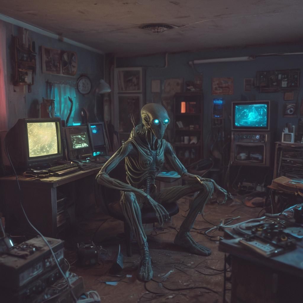 Derelict Alien Spacecraft Console in Living Room