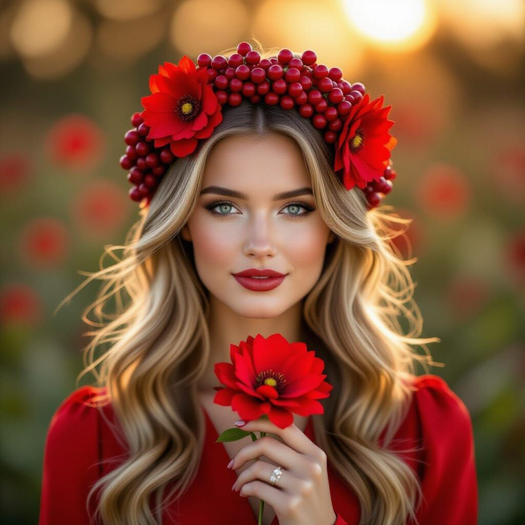 A captivating photorealistic photograph of a stunning young ...