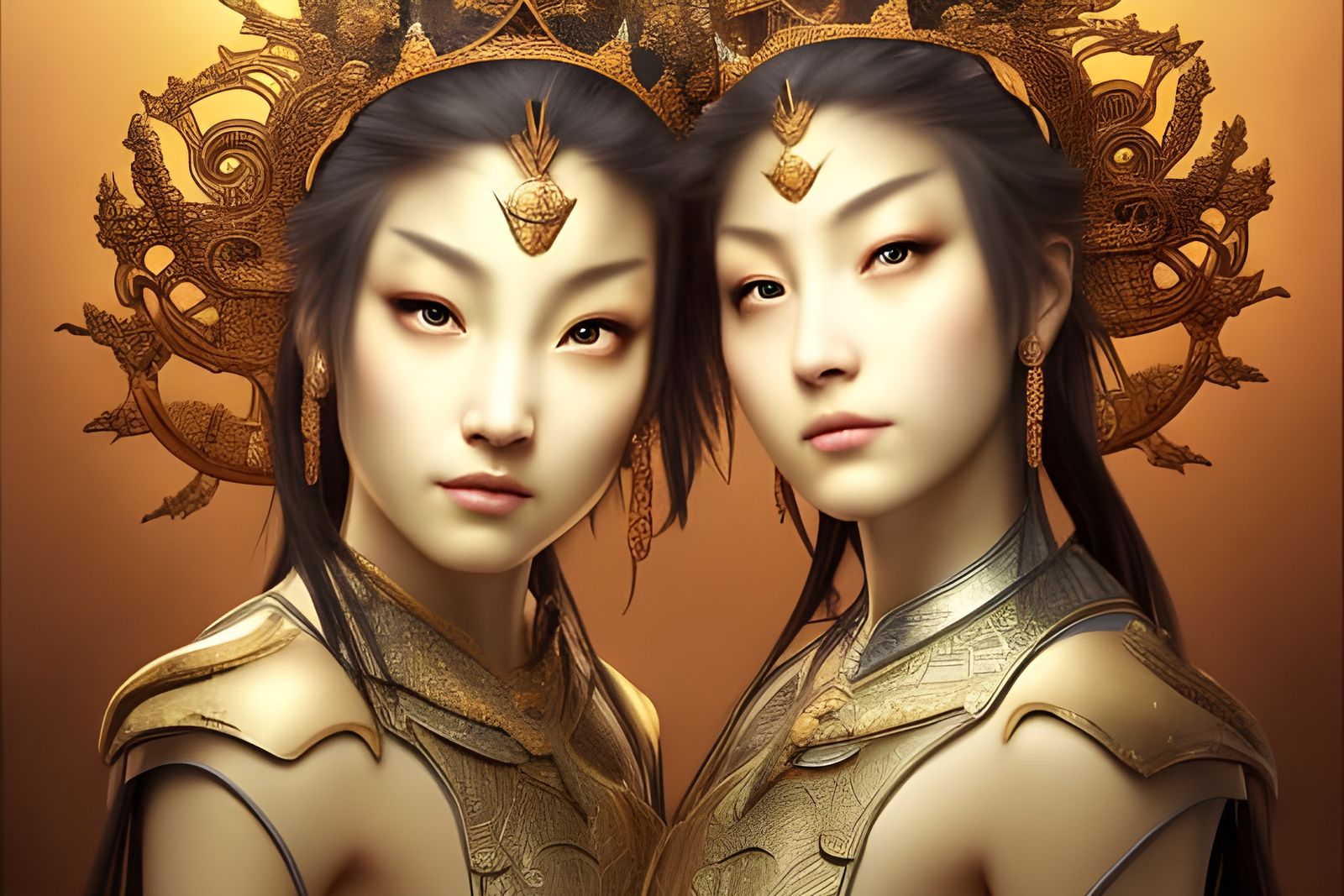Twin Goddesses of Light and Darkness