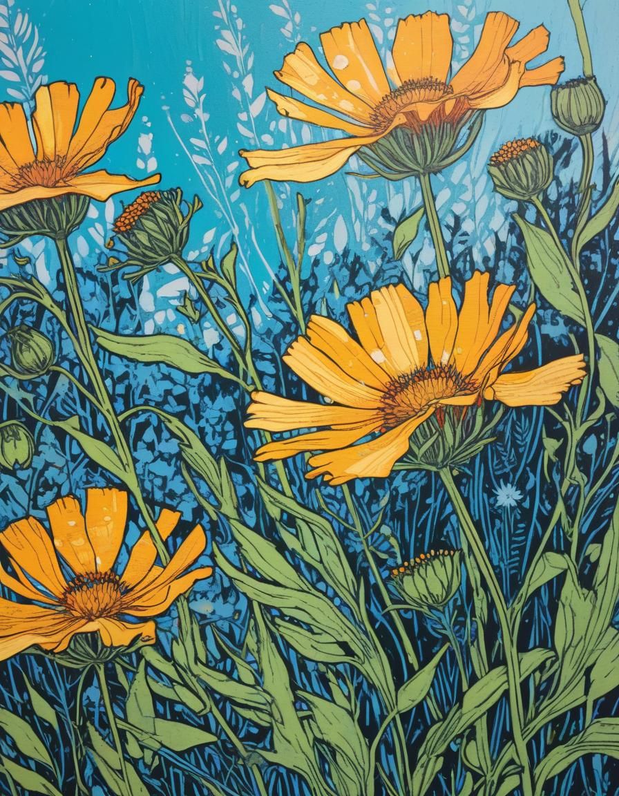 Wildflower Close-Up in Contemporary Portrait Style