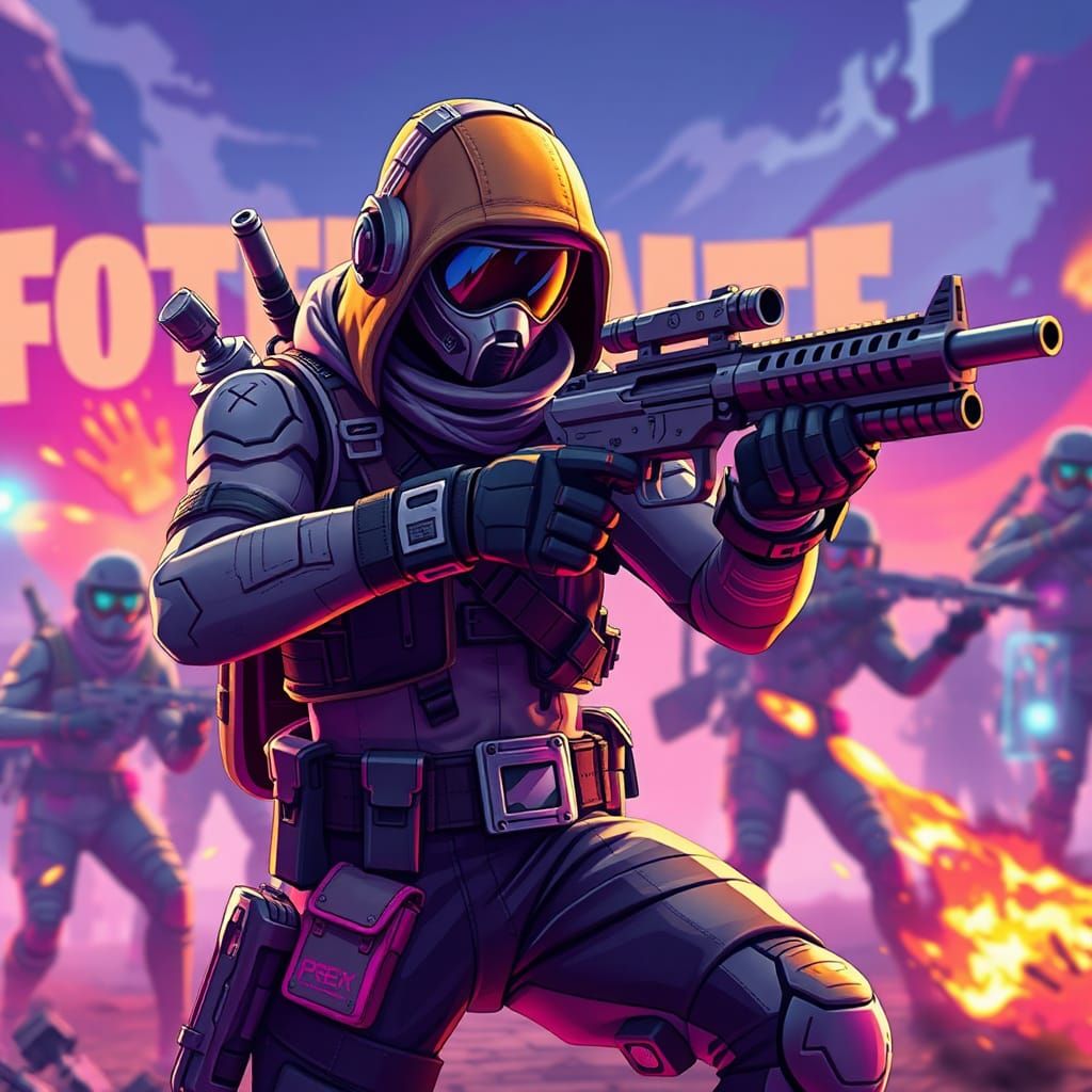 Fortnite Battle Royale Character in Intense Combat