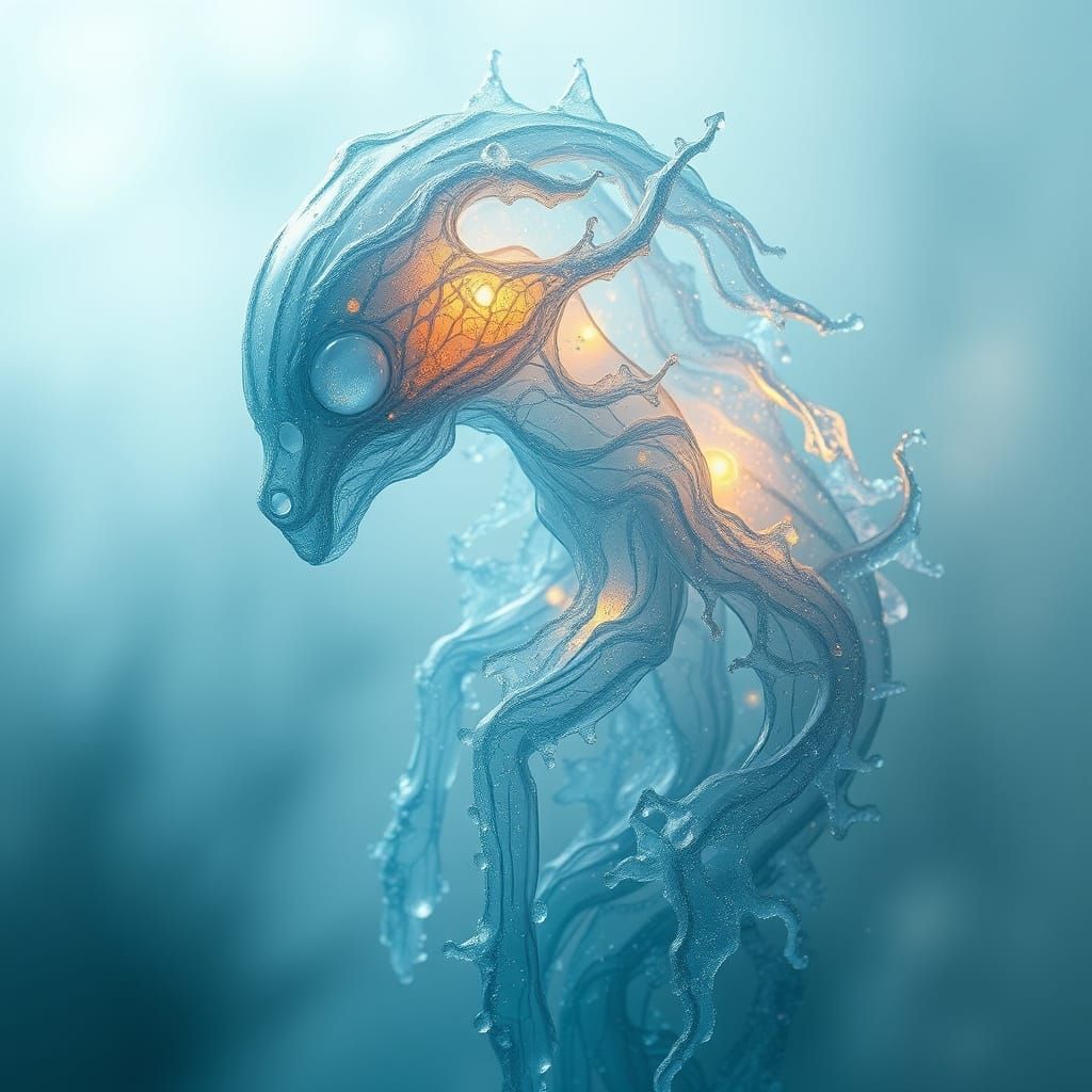 Ethereal Water Entity in Soft, Dreamlike Hues