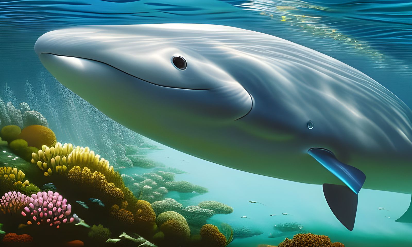 smiling beluga whale