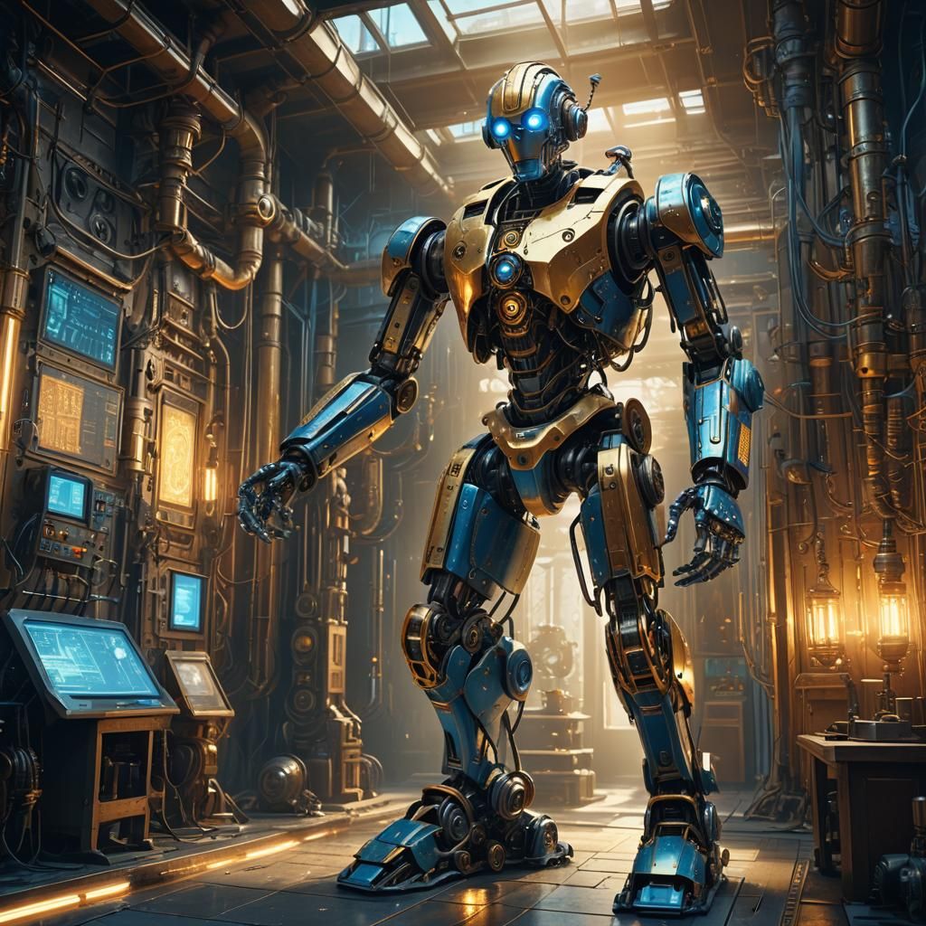 Robot Fuses with Human Leg in Mystical Lab