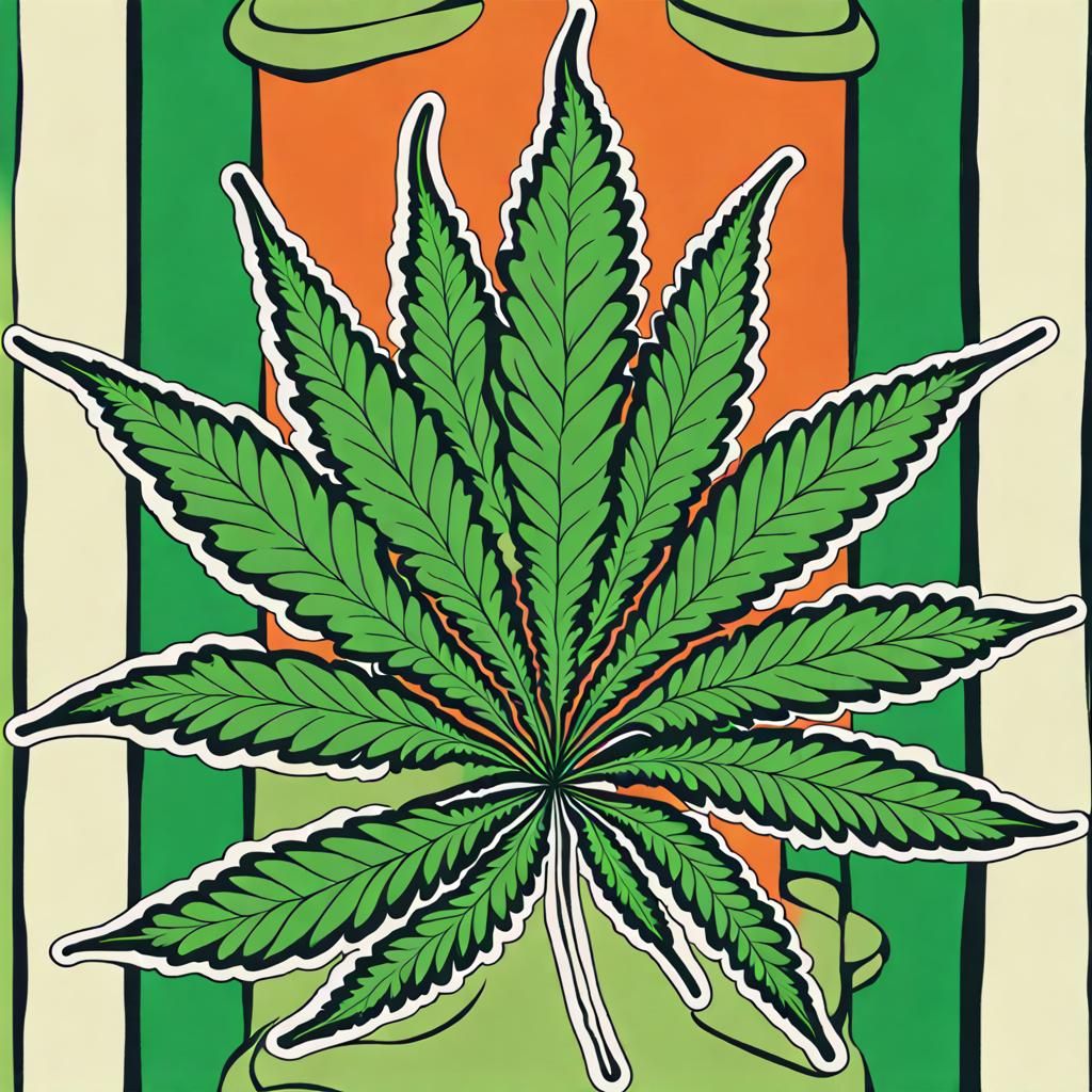 Detailed Cannabis Leaf Close-Up