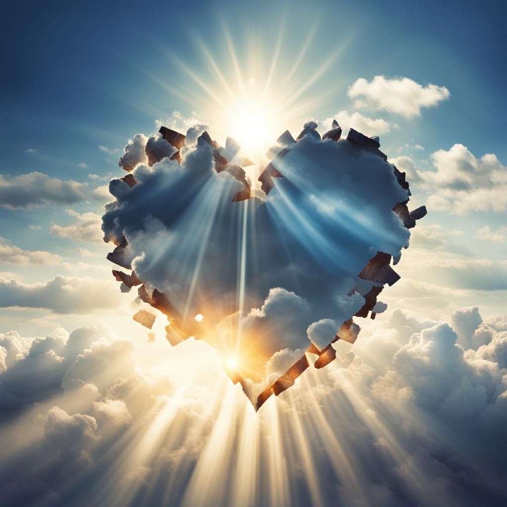 Heart Broken in Six Pieces in Divine Light