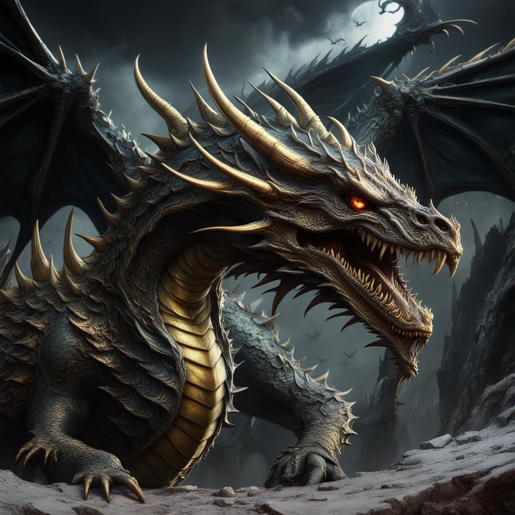 Golden Dragonewt in Detailed Fantasy Concept Art