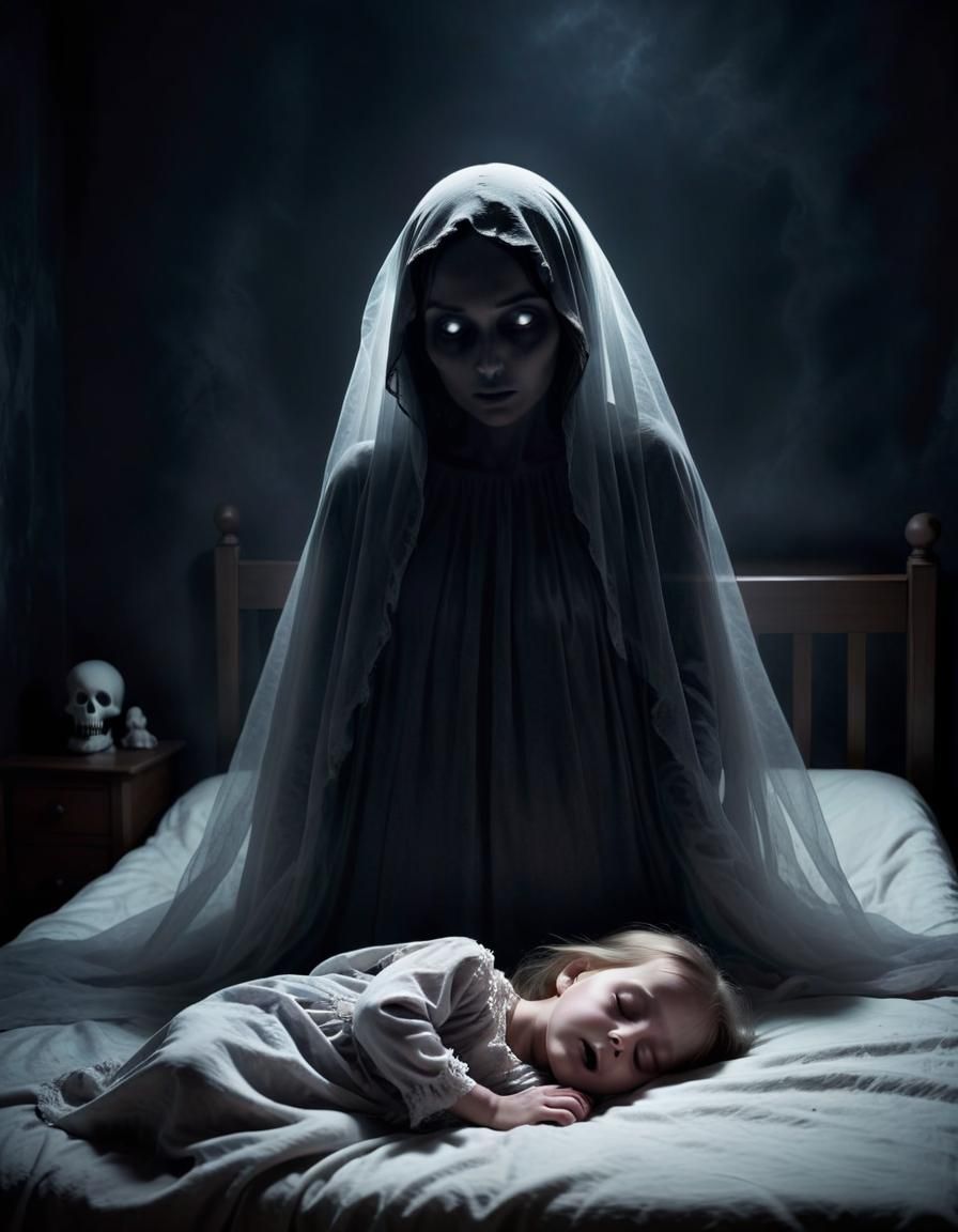 Dark Ghostly Figure Emerges from Nightmare