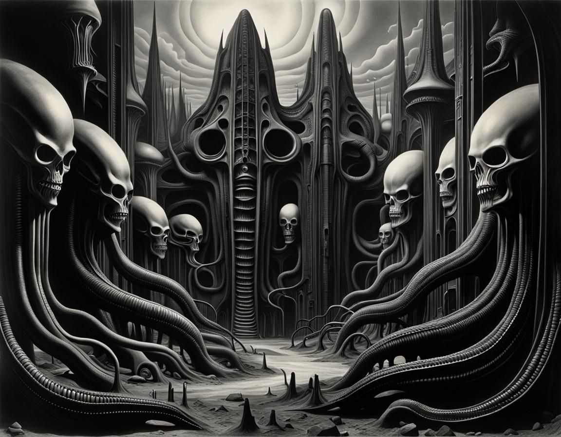 Surreal Nightmare Landscape in Ansel Adams Style