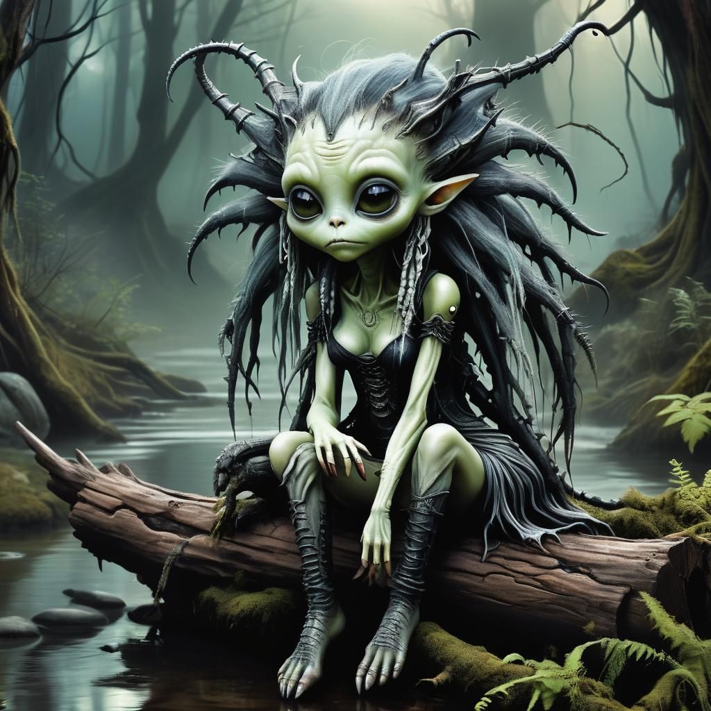 Lovecraftian Alien Creature in Giger Style