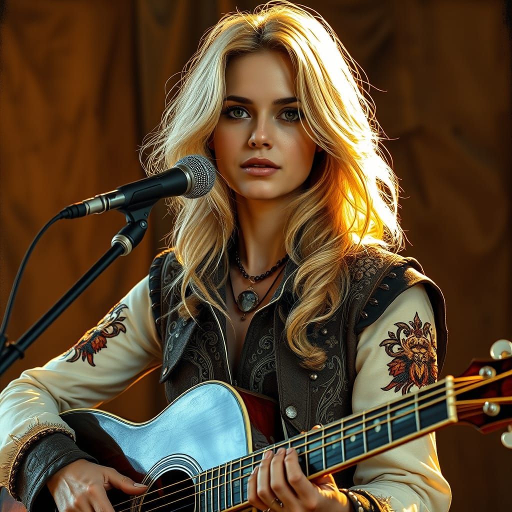 Country Singer in Dutch Golden Age Style