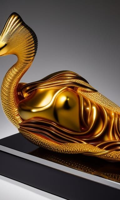 Hyperdetailed Female Thinker Statue in Sculptured Glass