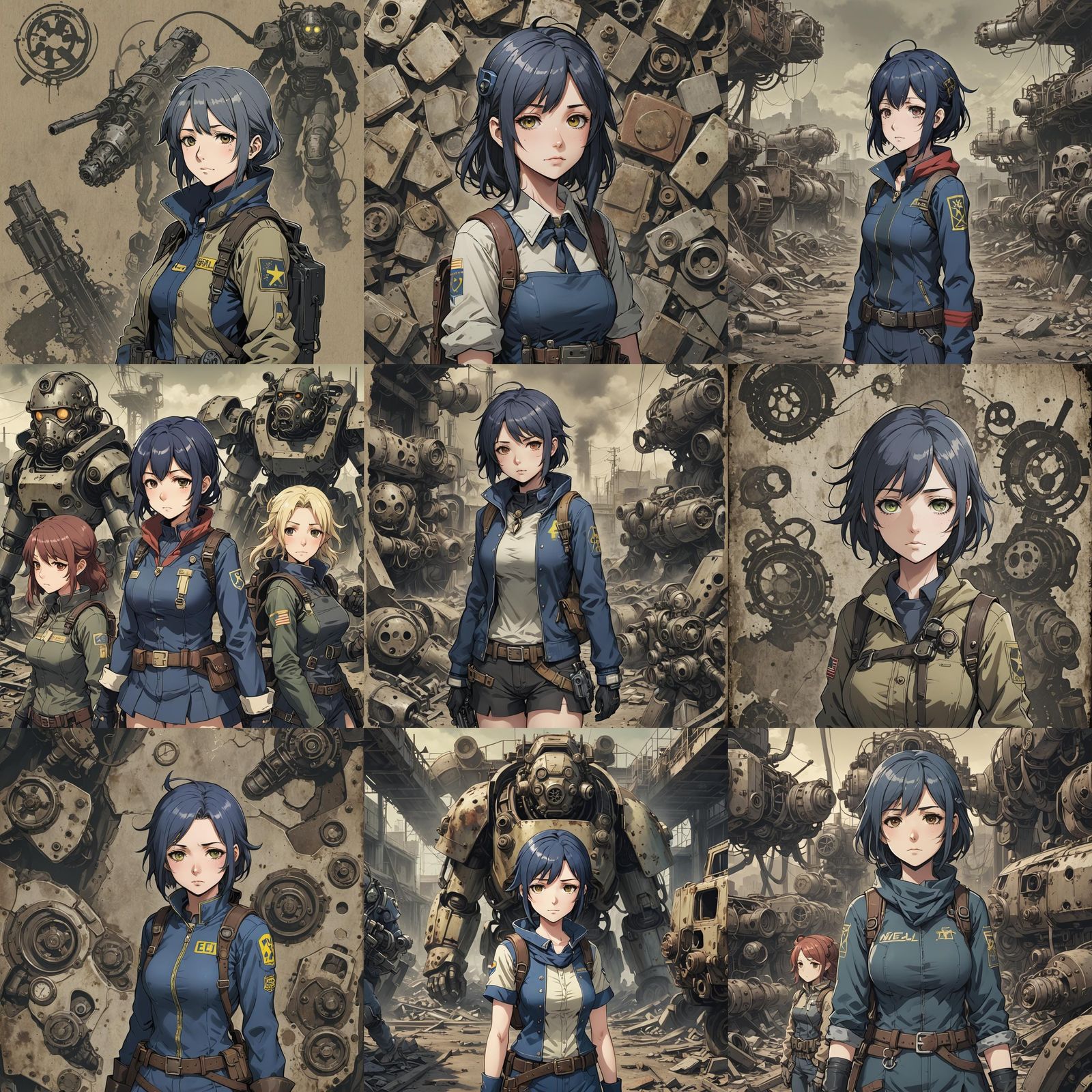 Anime Emo Female Character in Fallout Series Style