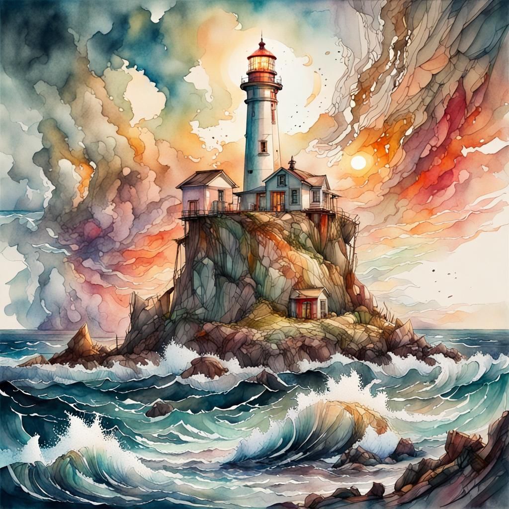 seascape watercolour art